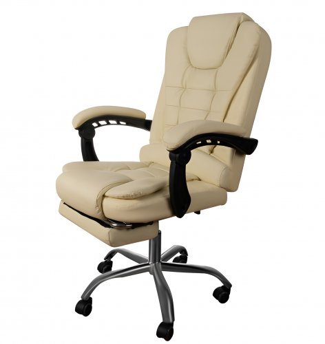 Malatec 23287 Kancelářská židle EKO kůže krémová