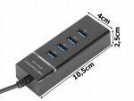 Verk 06311 USB Hub 3.0, 4 porty čierny