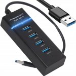 Verk 06311 USB Hub 3.0, 4 porty černý