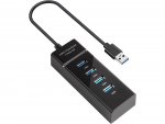 Verk 06311 USB Hub 3.0, 4 porty čierny