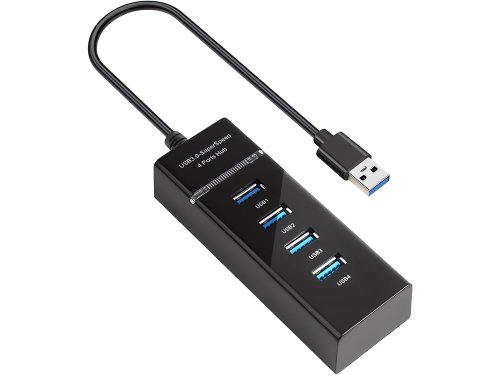 Verk 06311 USB Hub 3.0, 4 porty černý