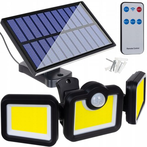 Verk 12324 Solárne 171 COB LED osvetlenie s PIR čidlom pohybu