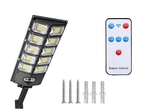 Verk 12325 Pouličné osvetlenie solárne 420 LED COB, IP67, čierne
