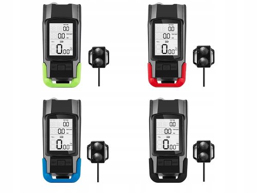 Verk 14480 Voděodolné LED světlo na kolo USB, el.zvonek, tachometr zelené