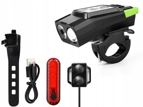 Verk 14480 Voděodolné LED světlo na kolo USB, el.zvonek, tachometr zelené