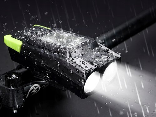 Verk 14480 Voděodolné LED světlo na kolo USB, el.zvonek, tachometr zelené