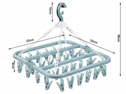 Verk 27155 Závěsný sušák, 32 kolíčků, modrý