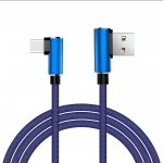 Verk 06308 USB Kábel -C, zahnuté konektory 1m modrý