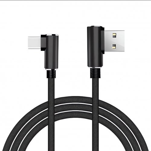 Verk 06308 USB Kabel -C, zahnuté konektory 1m modrý