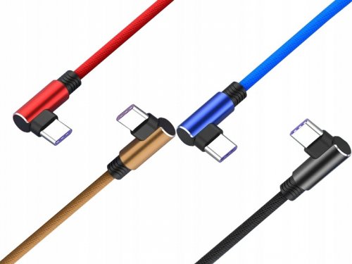 Verk 06308 USB Kabel -C, zahnuté konektory 1m modrý