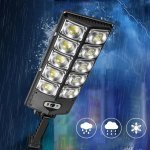 LedLight Pouličné osvetlenie solárne 300 LED COB, IP65, 1000W čierne