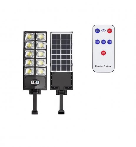 LedLight Pouličné osvetlenie solárne 300 LED COB, IP65, 1000W čierne