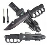 Foxter 2313 Taktický vojenský nůž s křesadlem 33 cm černý
