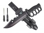 Foxter 2313 Taktický vojenský nůž s křesadlem 33 cm černý