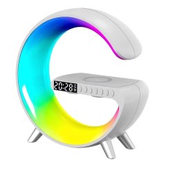GGV 5093 Multifunkčná inteligentná LED nočná lampa s RGB osvetlením, 15 W nabíjačkou Qi a Bluetooth reproduktorom