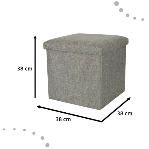 KIK KX4620 Taburet s úložným prostorem 38 x 38 cm šedý