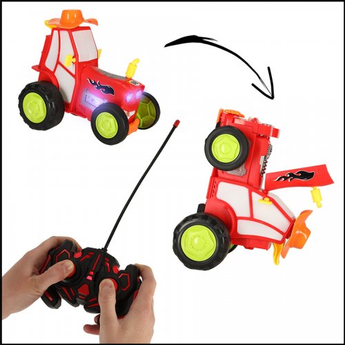 KIK KX4614 RC skákající a tančící traktor 3,7 V červený