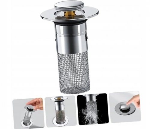 Pronett XJ5129 Univerzální zátka do dřezu stříbrná