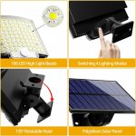 Pronett XJ5100 Solární venkovní 106 LED COB osvětlení, IP65, pohybový senzor