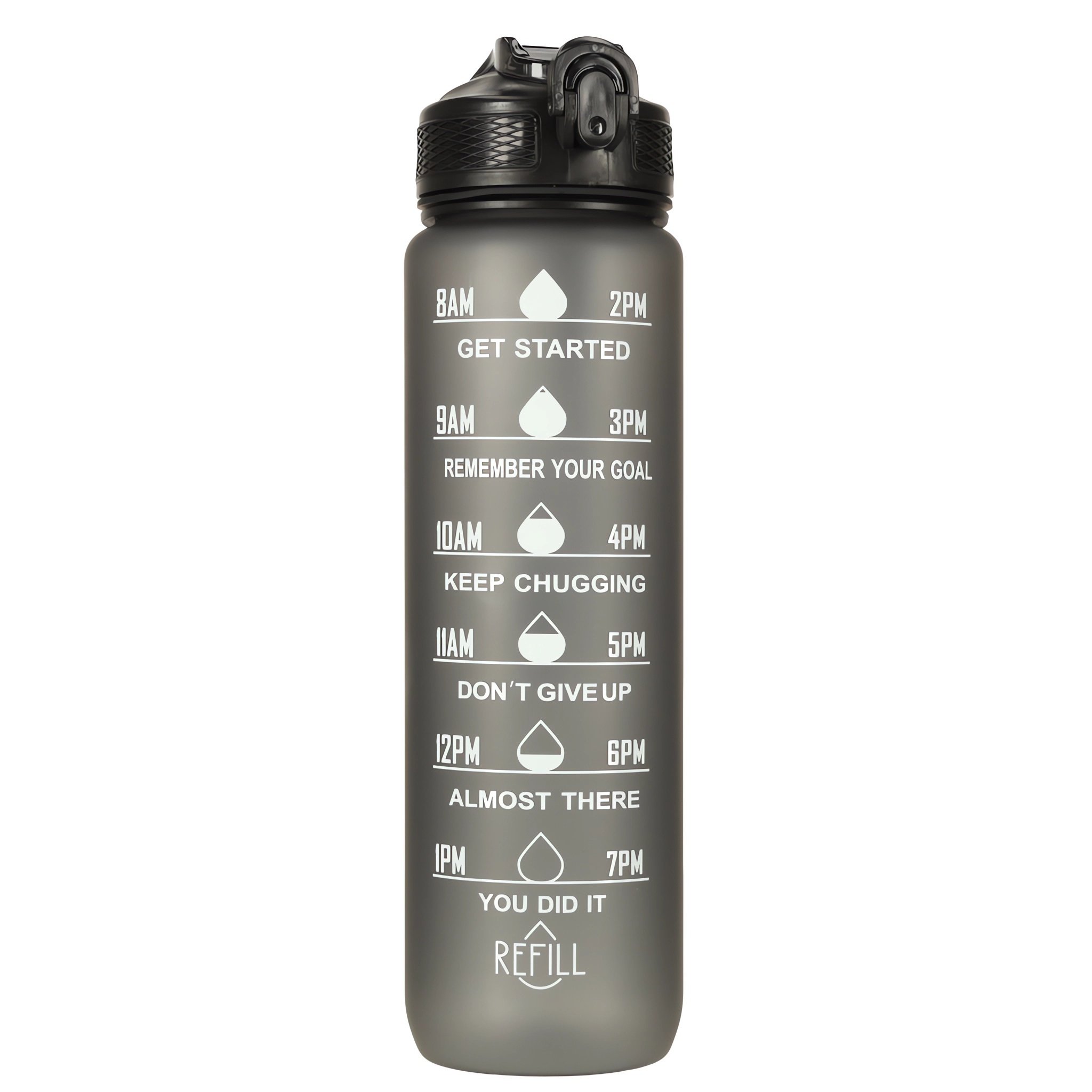 KIK KX4398 Láhev na vodu s denním pitným režimem 1000 ml černá