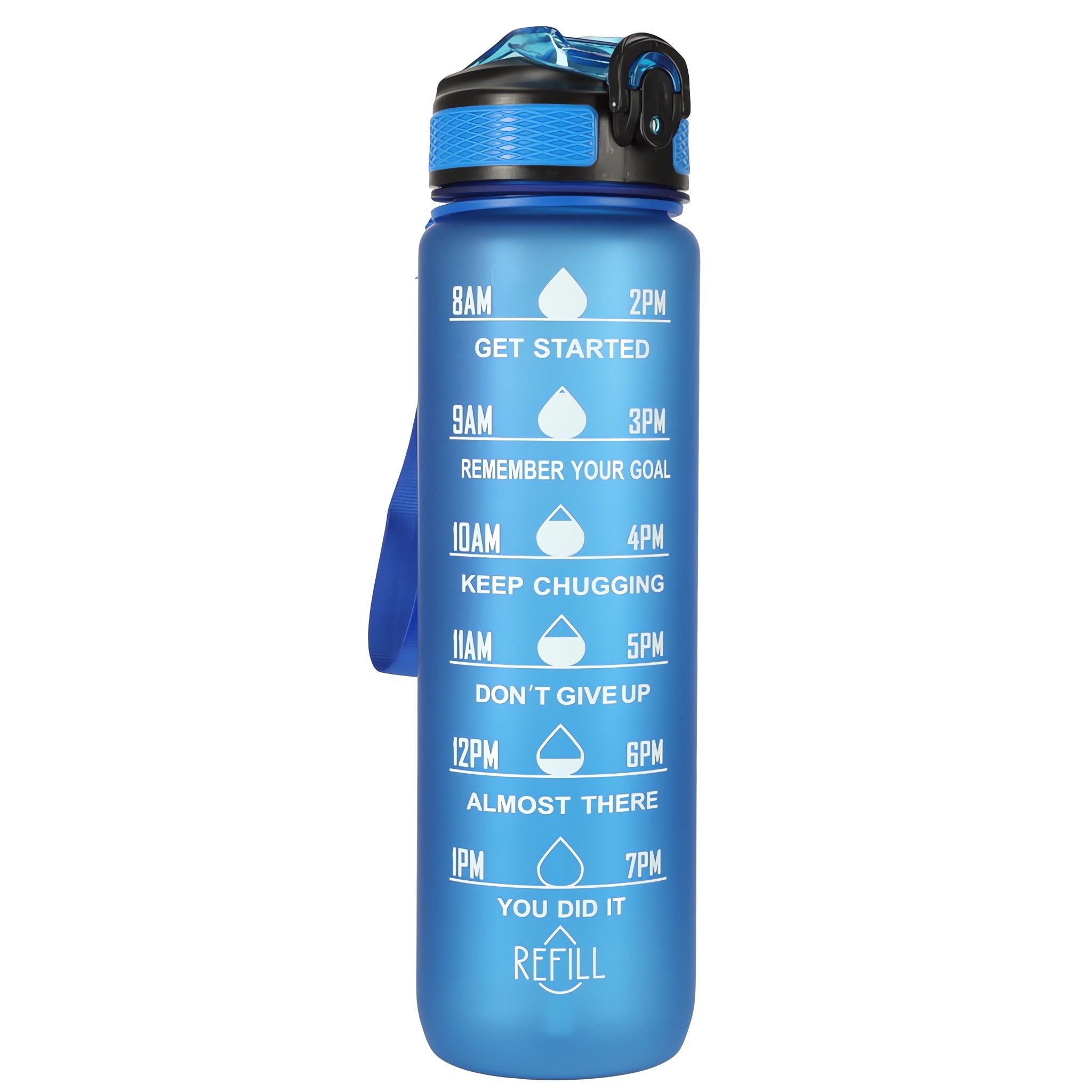 KIK KX4398 Láhev na vodu s denním pitným režimem 1000 ml modrá