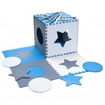 KIK KX4506 Pěnové puzzle 180 cm x 180 cm x 1 cm, 18 dílků modré