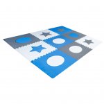 KIK KX4506 Penové puzzle 180 cm x 180 cm x 1 cm, 18 dielikov modrej