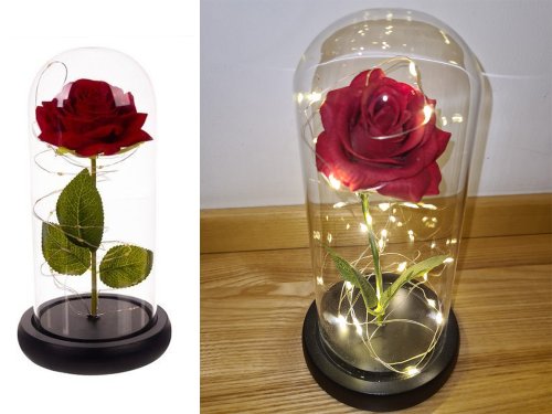 Verk 26105 LED ruža v sklenenej váze