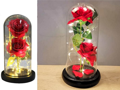 Verk 26111 LED růže ve skleněné váze červená RGB