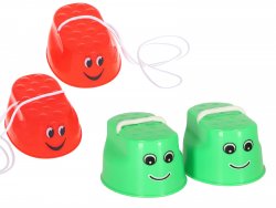 KIK KX6174 Dětské chůdy plast 16 x 11,5 x 6,5 cm ,1 pár zelené, 1 pár červené