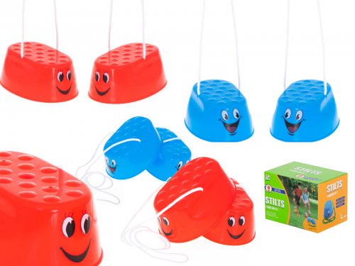 KIK KX6174 Dětské chůdy plast 16 x 11,5 x 6,5 cm ,1 pár zelené, 1 pár červené