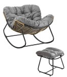 Gordon G505 Hojdacie kreslo s podnožkou na nohy, čiernosivá