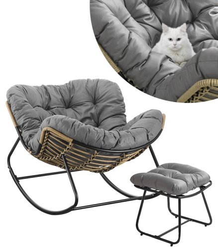 Gordon G505 Hojdacie kreslo s podnožkou na nohy, čiernosivá