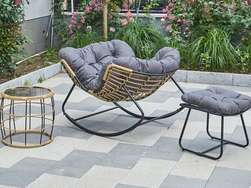 Gordon G505 Hojdacie kreslo s podnožkou na nohy, čiernosivá