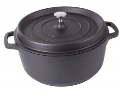 KingStyle Hrnec s poklicí s nepřilnavým povrchem 6,6 l černý