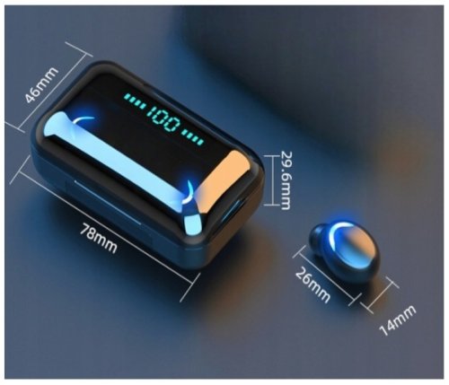 Gordon G481 Bezdrátová sluchátka F9 TWS Bluetooth 5.0 - Powerbanka