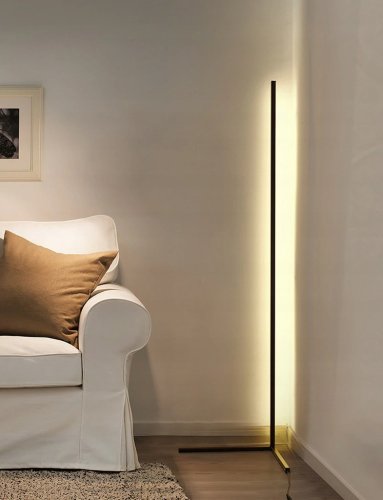 Pronett XJ4942 Rohová LED stojacia lampa RGB, 20 W, diaľkové ovládanie 150 cm, čierna