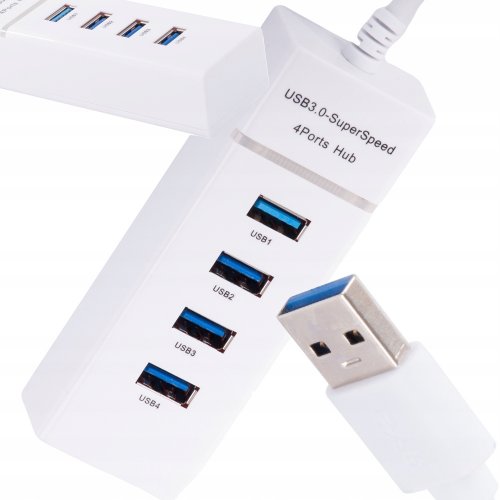 Verk 06311 USB Hub 3.0, 4 porty biely