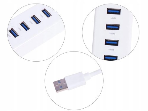 Verk 06311 USB Hub 3.0, 4 porty biely