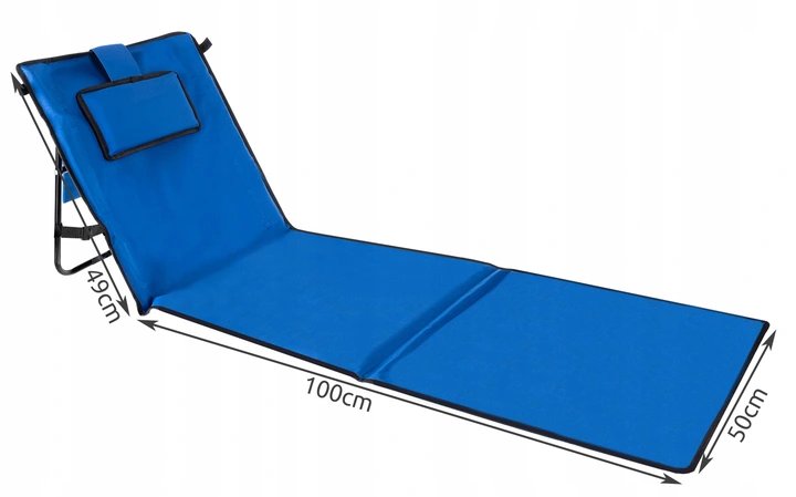 Trizand 23617 Nastavitelná plážová podložka s opěrkou 150 x 50 cm modrá