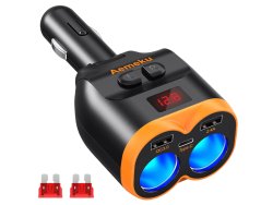 Verk 10104 Autonabíječka 12-24V 2xUSB-A, 1xUSB-C QC 3.0 80W 