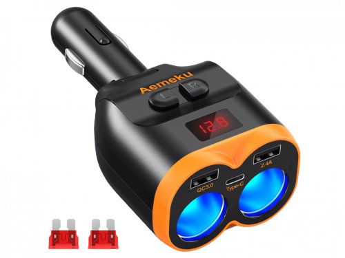 Verk 10104 Autonabíjačka 12-24V 2xUSB-A, 1xUSB-C QC 3.0 80W