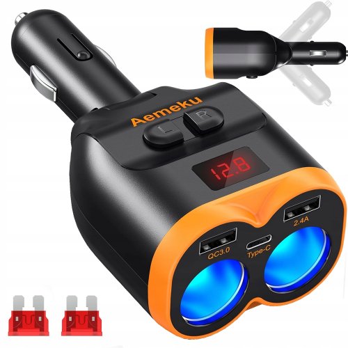 Verk 10104 Autonabíjačka 12-24V 2xUSB-A, 1xUSB-C QC 3.0 80W
