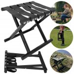 Vergionic 7815 Skladacia turistická stolička, nosnosť 100 kg, čierna