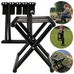 Vergionic 7815 Skladacia turistická stolička, nosnosť 100 kg, čierna