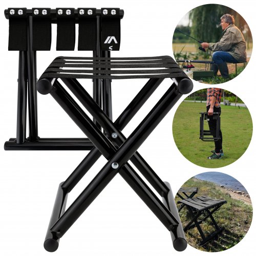 Vergionic 7815 Skladacia turistická stolička, nosnosť 100 kg, čierna