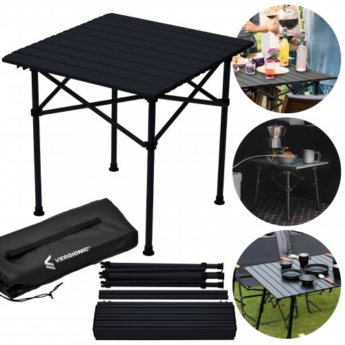 Vergionic 7814 Turistický skladací stôl 52 x 51 cm, čierna