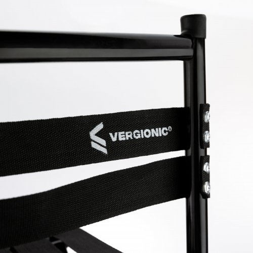Vergionic 7816 Skladacia turistická stolička s operadlom, nosnosť 100 kg, čierna
