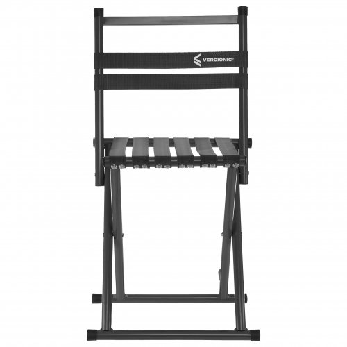 Vergionic 7816 Skladacia turistická stolička s operadlom, nosnosť 100 kg, čierna