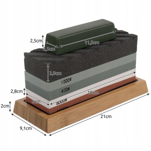 Ruhhy 23763 Profesionální sada brusných kamenů 400/1000/3000/8000 + příslušenství